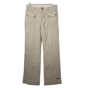 Athleta Womens Beige Wide Leg Cargo Pants Ripstop Utility Trousers Size 6
